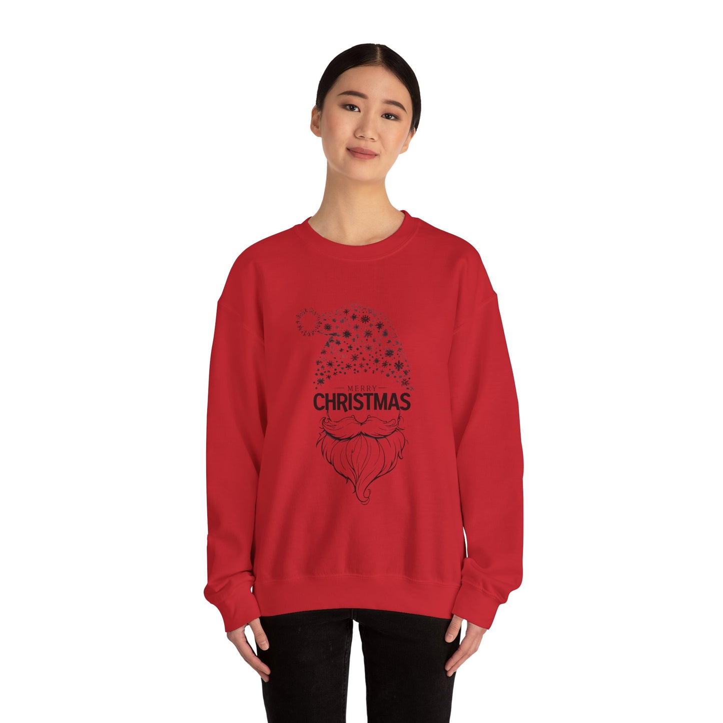 Christmas Gnome Crewneck Sweatshirt – Merry Christmas Santa Beard Graphic