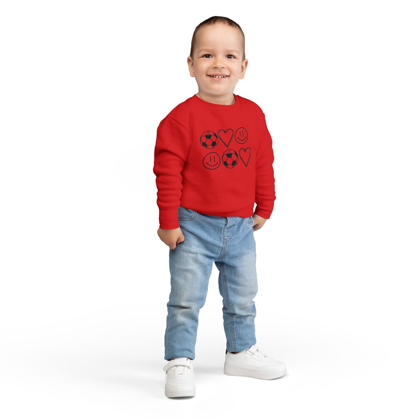 Toddler Soccer Love Sweatshirt - Cute Kids Apparel for Playtime, Birthday Gift, Sports Fan, Cozy and Fun Wear