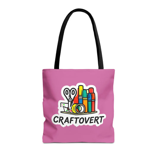 Craft Lover Tote Bag | Eco-Friendly Crafting Gift, Art Supplies Carrier, Cute Pink Tote, DIY Enthusiast Accessory, Perfect for Birthdays