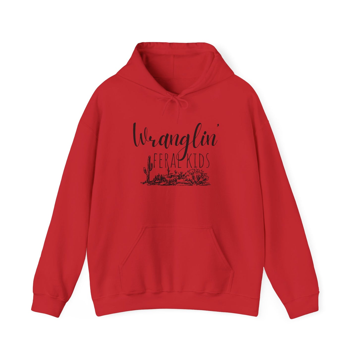 Wranglin' Feral Kids Hoodie - Cozy Sweatshirt for Animal Lovers, Cactus Design, Unisex Pullover, Gift for Nature Enthusiasts, Casual Wear