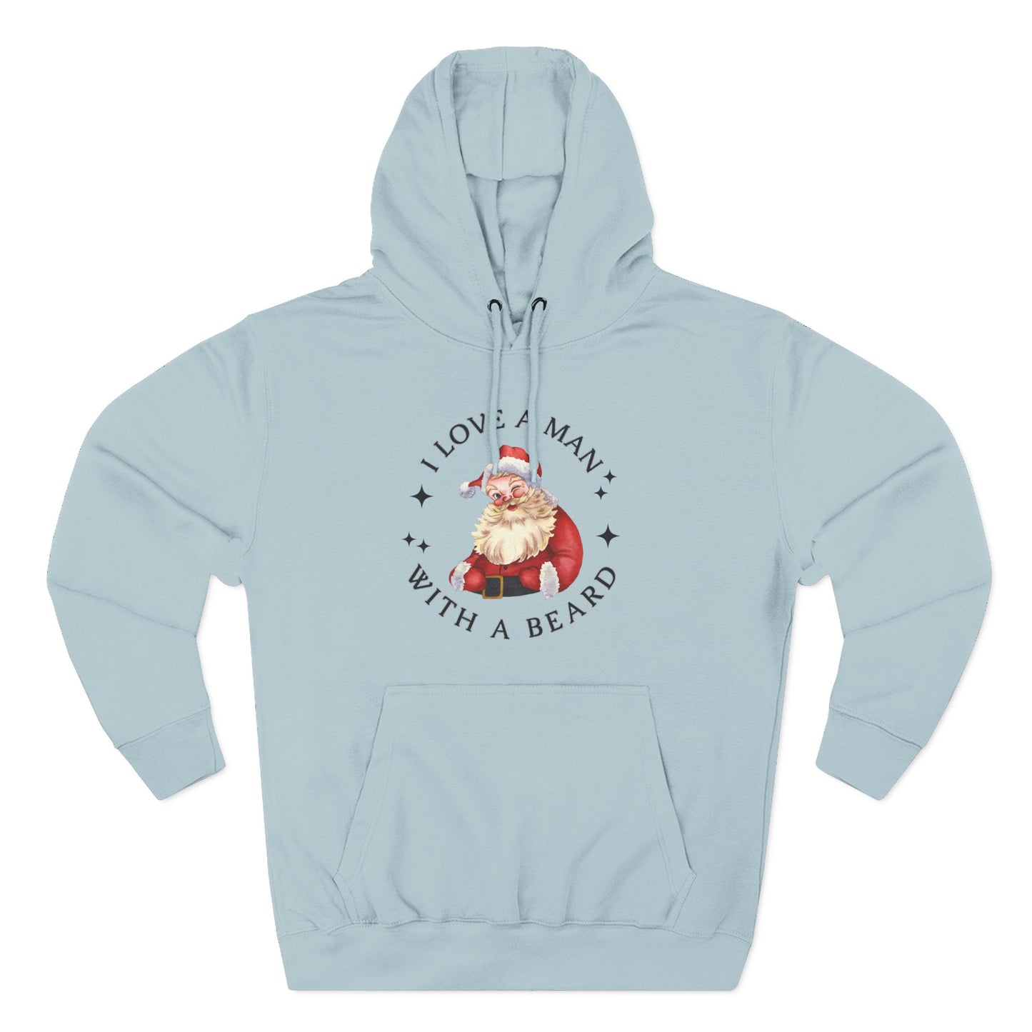 Santa Beard Hoodie – "I Love A Man With A Beard" Holiday Pullover