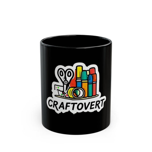 Craft Lover's Black Mug | Perfect for Artists, Creative Gifts, DIY Enthusiasts, Art Supplies Coffee Cup, Crafty Decor