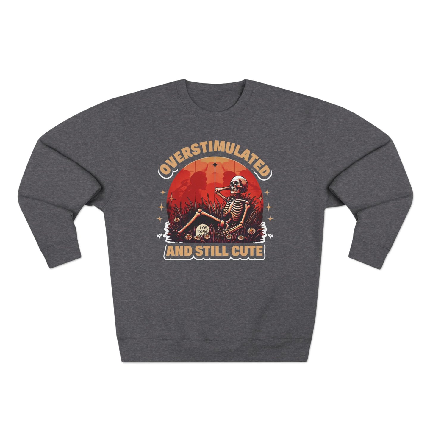 Overstimulated and Still Cute Sweatshirt | Unisex Crewneck Pullover for Halloween, Cozy Layer, Gift for Friends, Cute Skeleton Design, [...]