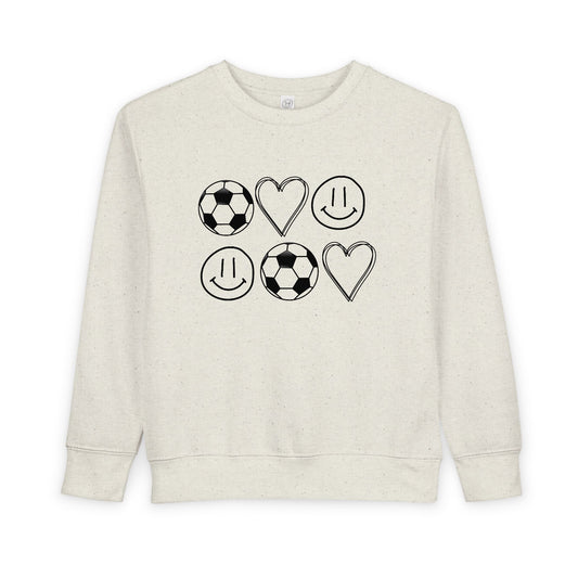 Toddler Soccer Love Sweatshirt - Cute Kids Apparel for Playtime, Birthday Gift, Sports Fan, Cozy and Fun Wear