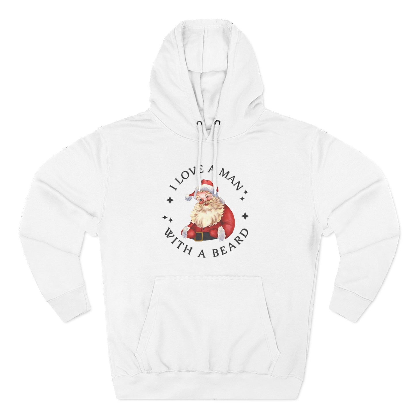 Santa Beard Hoodie – "I Love A Man With A Beard" Holiday Pullover
