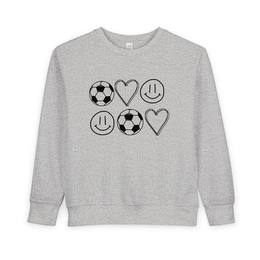 Toddler Soccer Love Sweatshirt - Cute Kids Apparel for Playtime, Birthday Gift, Sports Fan, Cozy and Fun Wear