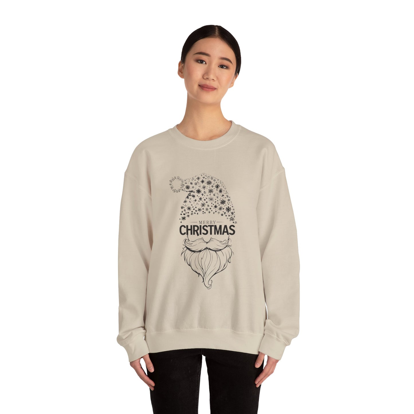 Christmas Gnome Crewneck Sweatshirt – Merry Christmas Santa Beard Graphic