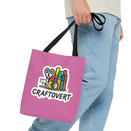 Craft Lover Tote Bag | Eco-Friendly Crafting Gift, Art Supplies Carrier, Cute Pink Tote, DIY Enthusiast Accessory, Perfect for Birthdays