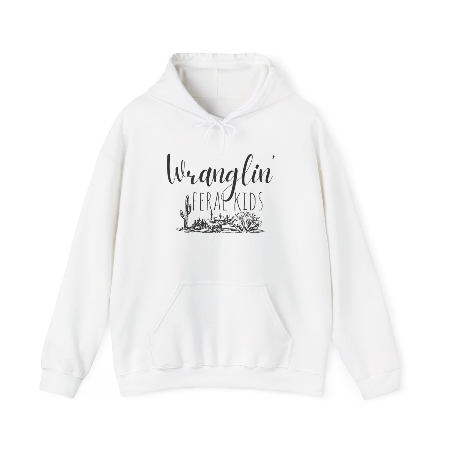 Wranglin' Feral Kids Hoodie - Cozy Sweatshirt for Animal Lovers, Cactus Design, Unisex Pullover, Gift for Nature Enthusiasts, Casual Wear
