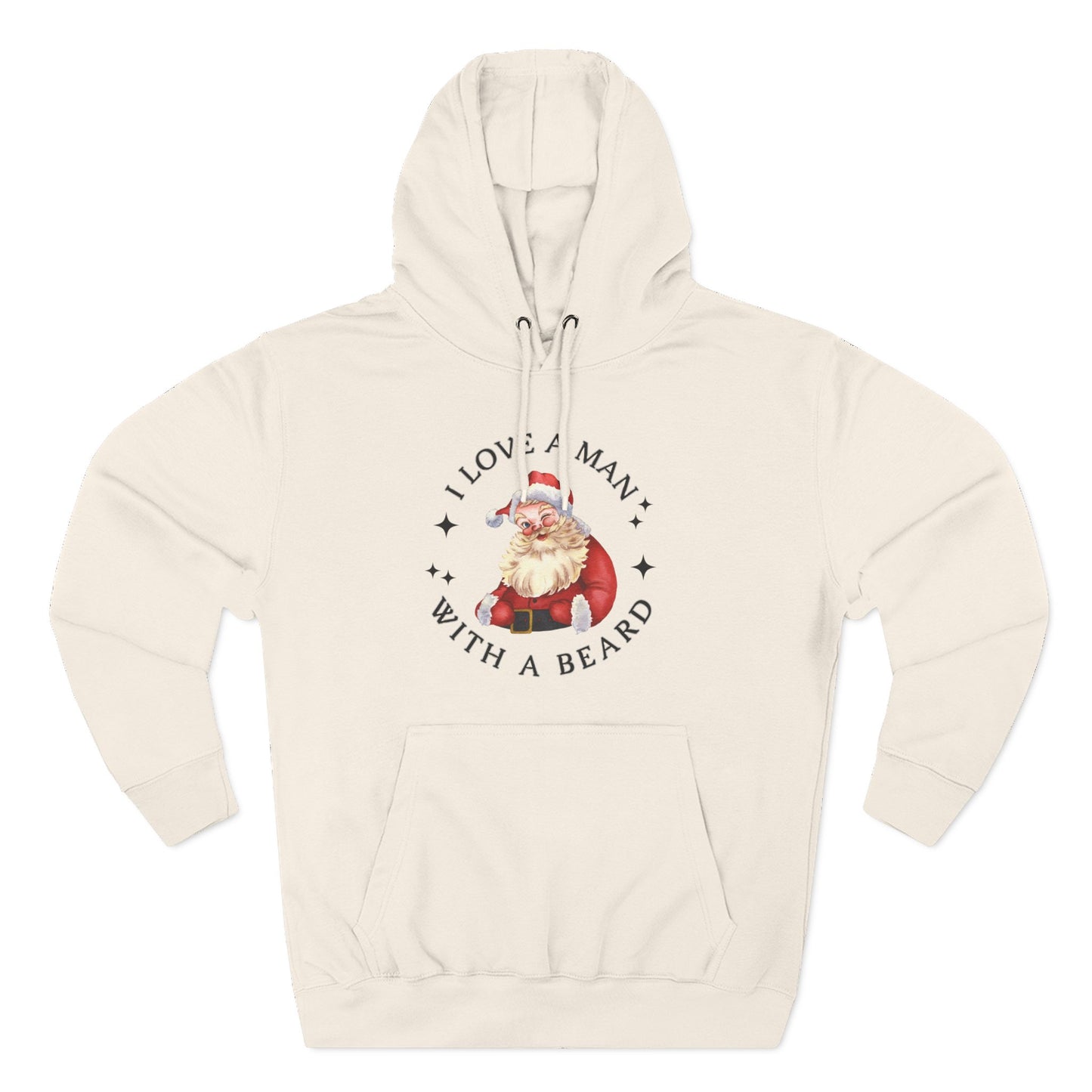 Santa Beard Hoodie – "I Love A Man With A Beard" Holiday Pullover