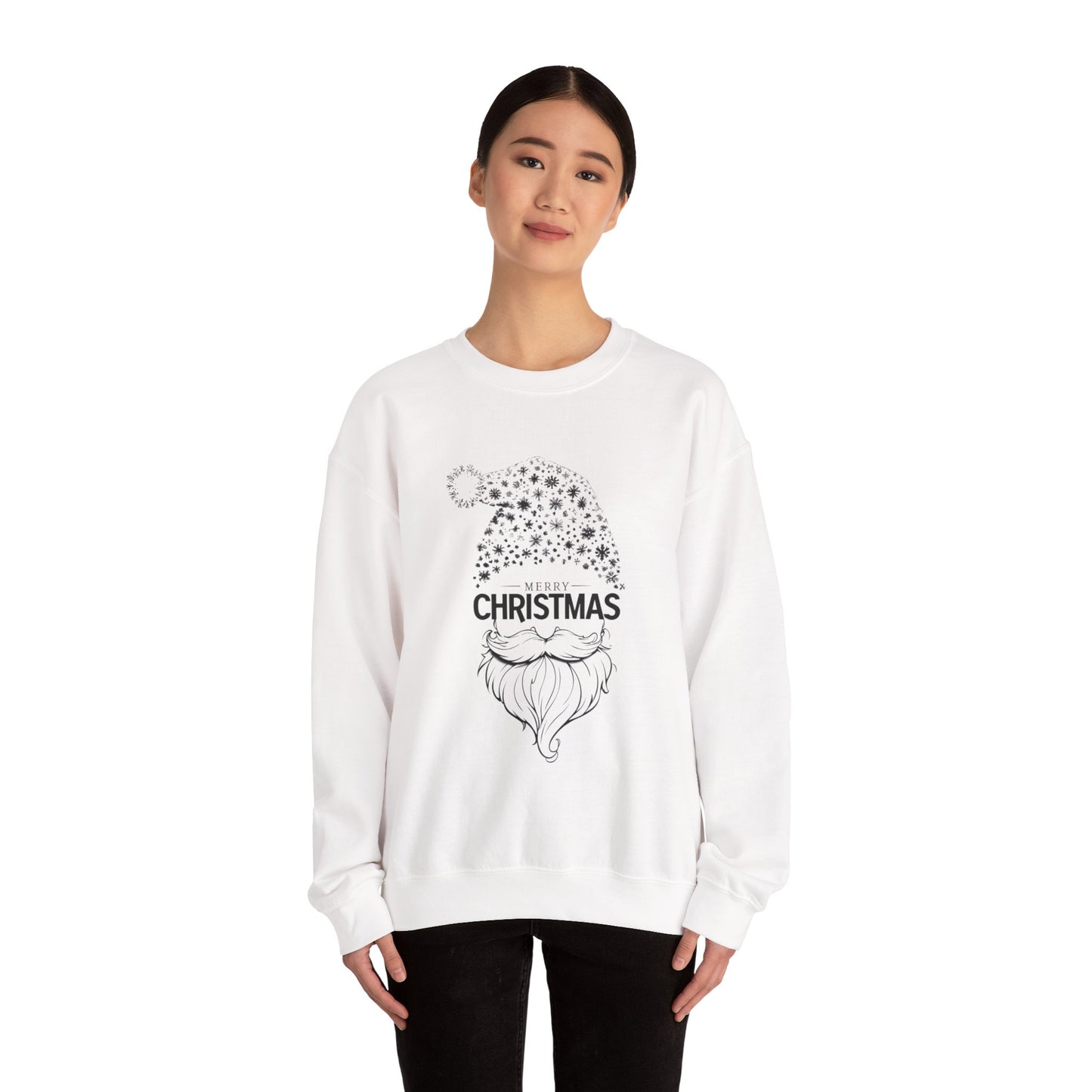 Christmas Gnome Crewneck Sweatshirt – Merry Christmas Santa Beard Graphic