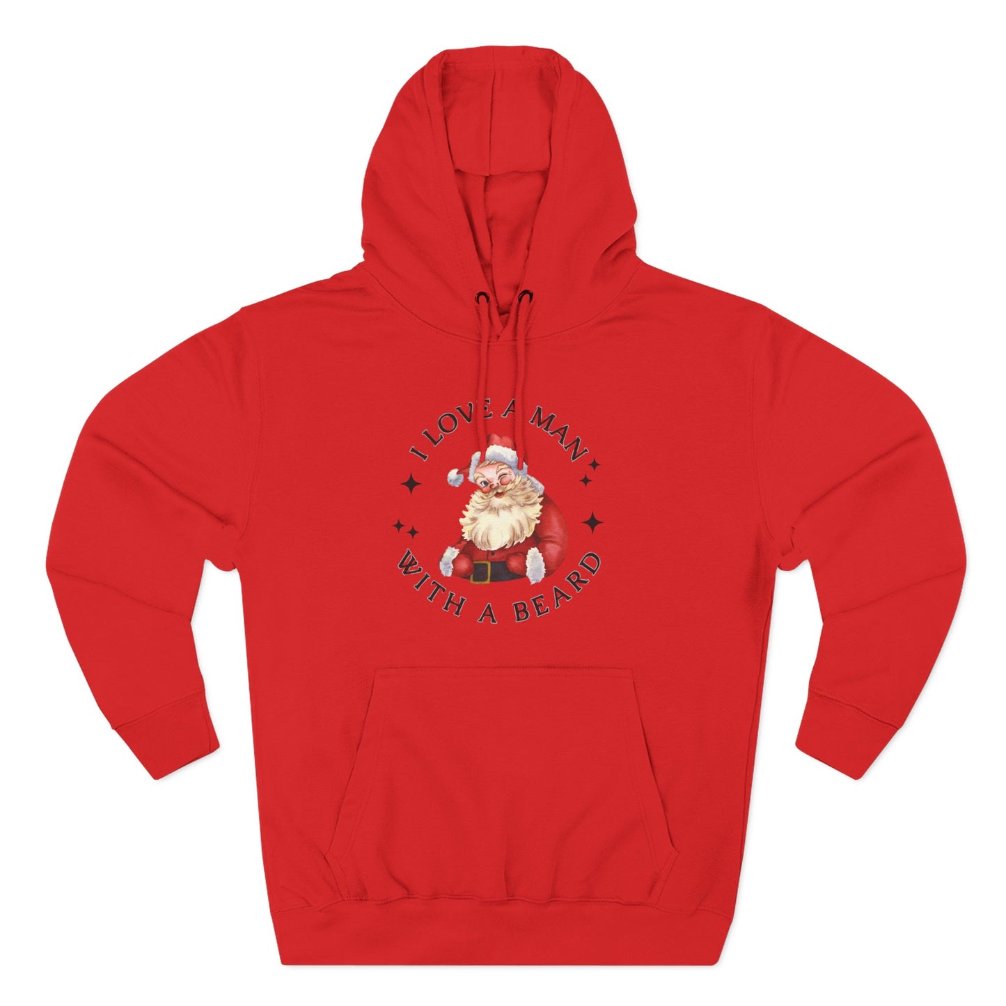 Santa Beard Hoodie – "I Love A Man With A Beard" Holiday Pullover