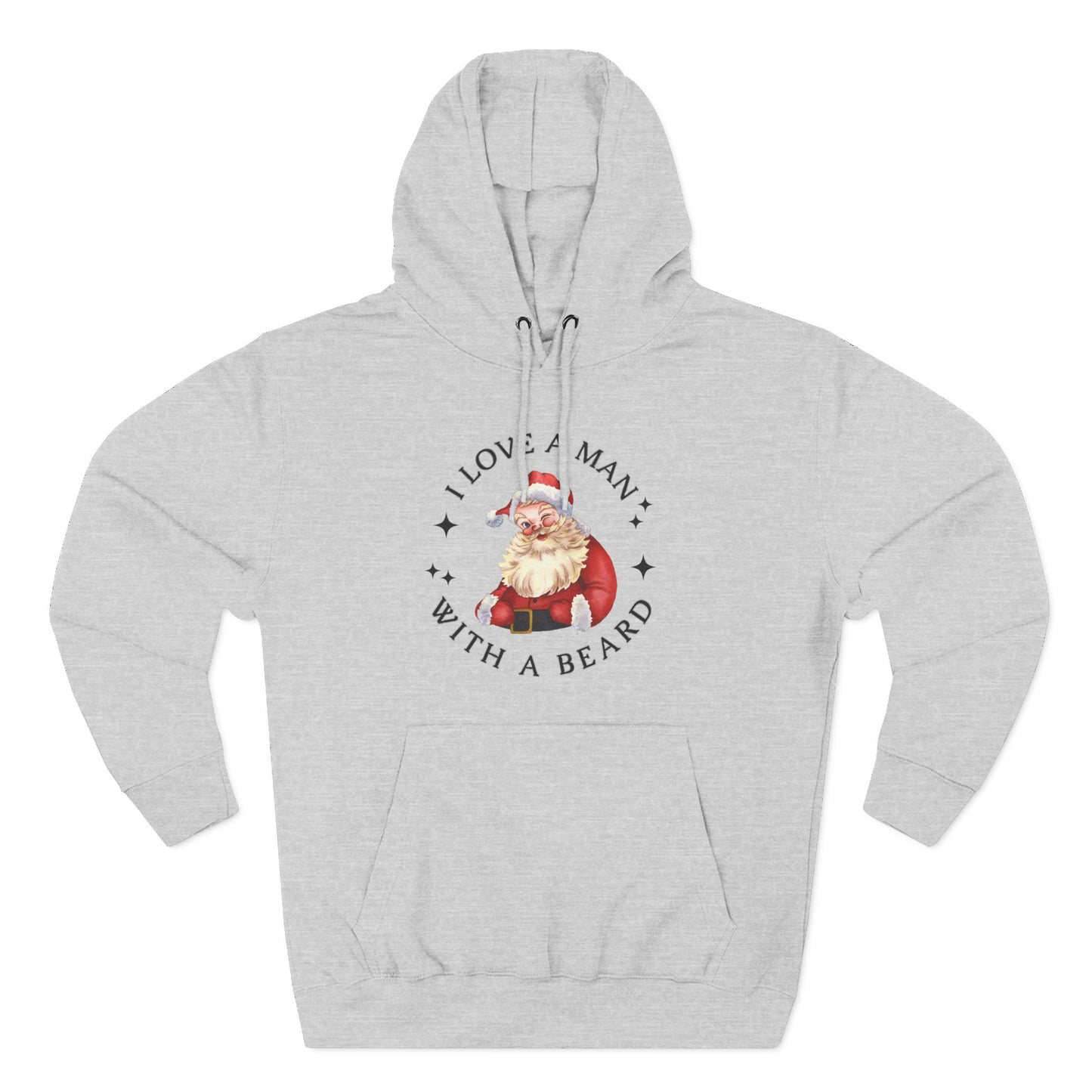 Santa Beard Hoodie – "I Love A Man With A Beard" Holiday Pullover
